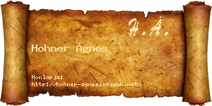 Hohner Ágnes névjegykártya