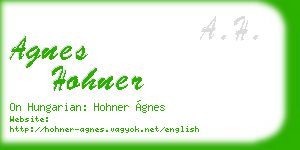 agnes hohner business card