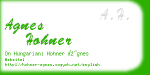 agnes hohner business card